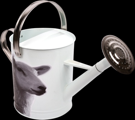 Regadera Metalica Animales de Granja Blanco y Negro